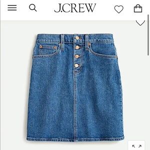 NWT J. Crew Button Front Denim Skirt sz 28 / 6